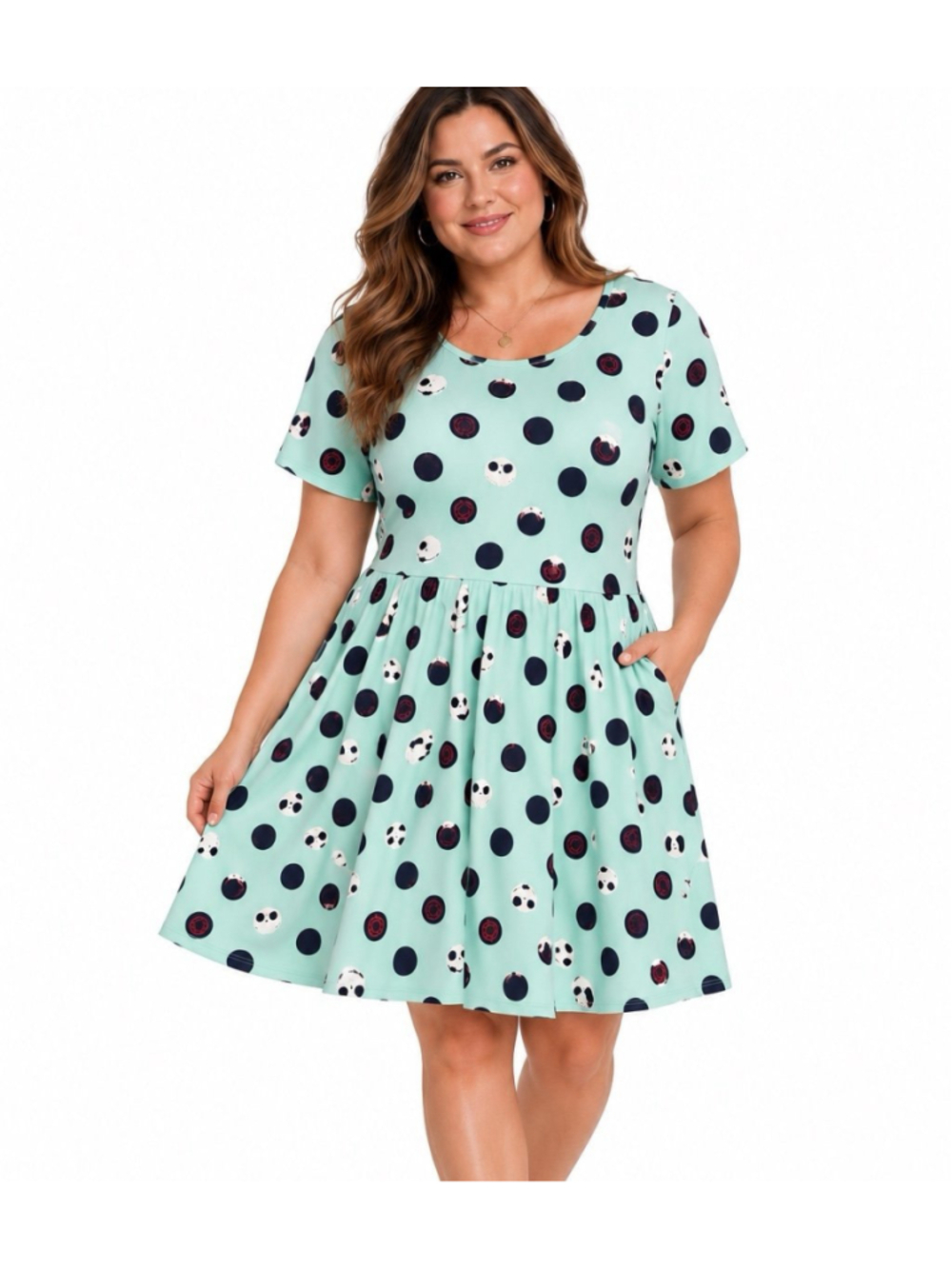 NWT LuLaRoe Disney The Nightmare Before Christmas Carly Dress Mint Green Plus